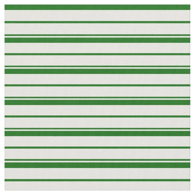 Mint Cream & Mörk grönt Färgad Linjer Tyg (Närbild)