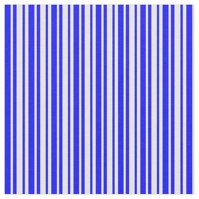 Mint Cream och Blue Färgad Linjer/Rand Mönster Tyg (Närbild)