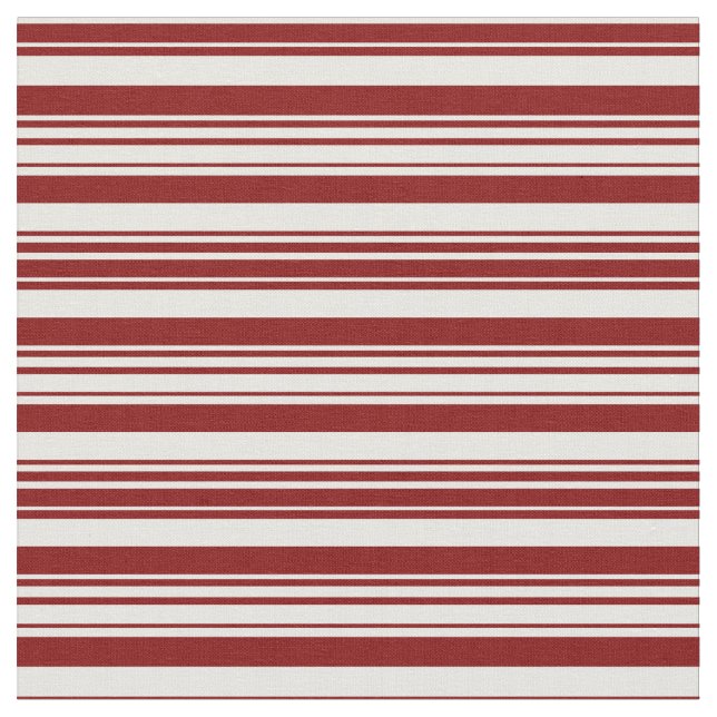 Mint Cream och Maroon Färgad Stripe Mönster Tyg (Närbild)