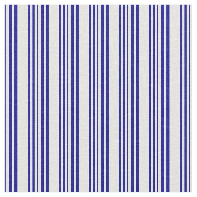 Mint Cream och Mörk blått Linjer/Rand Mönster Tyg (Närbild)