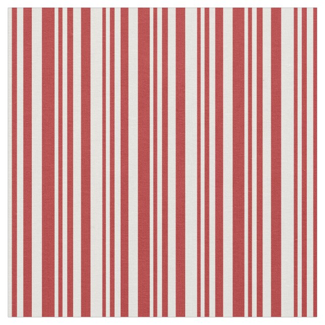 Mint Cream och Red Färgad Linjer Mönster Tyg (Närbild)