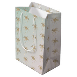 Mint Cream Ombre Tropical Guld Handflatan Träd