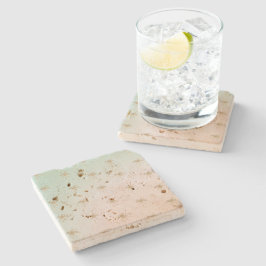 Mint Cream Ombre Tropical Guld Handflatan Träd Stenunderlägg