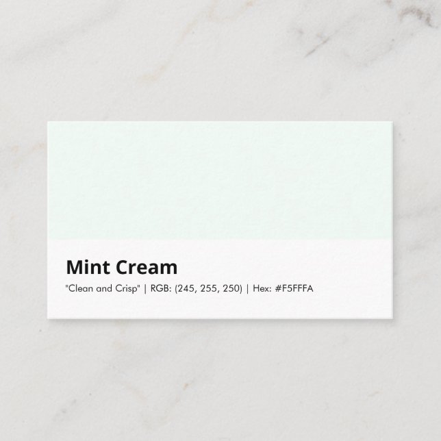 Mint Cream | "Ren och risp" Visitkort (Framsida)