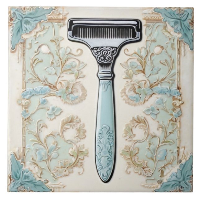 Mint & Cream Shaving Razor Shaver Funny Bathroom Kakelplatta (Framsidan)
