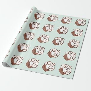 Mint Cupcake-inpackningspapper Presentpapper