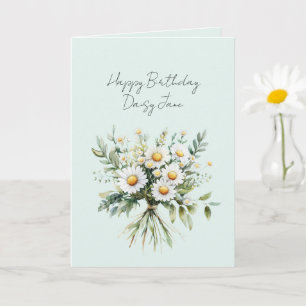 Mint Daisy Blommor Födelsedag Kort