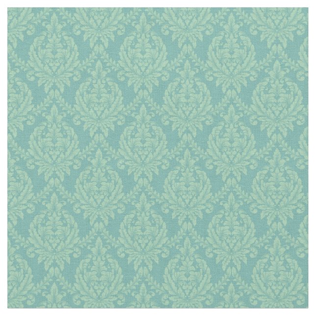 Mint Damask Tyg (Närbild)
