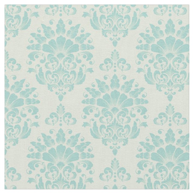 Mint Damask Tyg (Närbild)