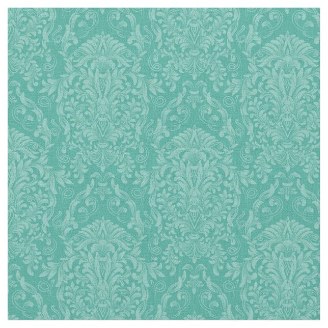 Mint Damask Tyg (Närbild)