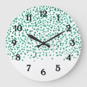 Mint Dazzle Konfetti Stor Klocka