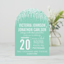 Mint din fotokonfetti Modern typografi Inbjudningar
