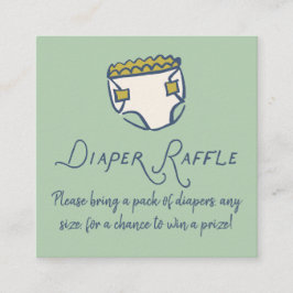 Mint Doodle Baby Shower Diaper Diaper Raffle Tilläggskort