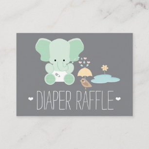 Mint Elephant Little Bird Diaper Raffle Biljett Tilläggskort