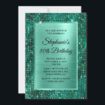 Mint Emerald Diamond Studded Foil 80th Birthday Inbjudningar<br><div class="desc">Skapa din egen finare-snyggt-milstolpe för födelsedagskalender 5x7 inbjudan till din mormor. Rektangelövertäckningen har en myntfolie med grönt borstad metall för information om inbjudan. Du kan anpassa det svarta teckensnittet stilar, färg och storlekt. Bakgrunden har en faux glatt diamant glitter som studerade lyxmodern emerald foil digital art inslag som skriver ut...</div>