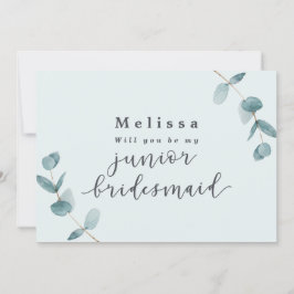Mint Eucalyptus Junior Bridesmaid Frieri kort