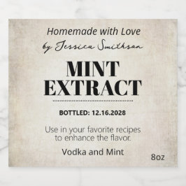 Mint Extrakt Modern Etikett Klistermärke ZEX_001c