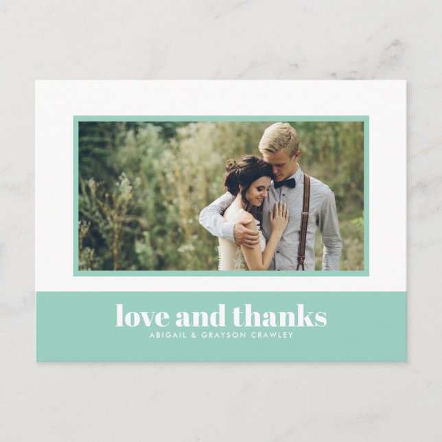 Mint Färg Block Photo Tack-vykort Vykort (Framsida)