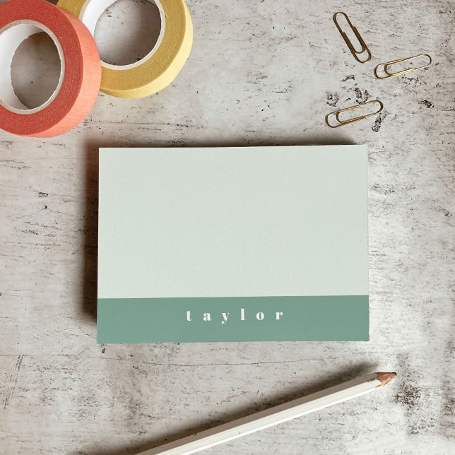 Mint Färgblock Post-it Block (Mint Color Block Post-it Notes)