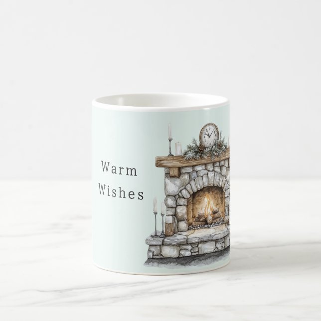 Mint Fire Place Warm Wishes Kaffemugg (Center)