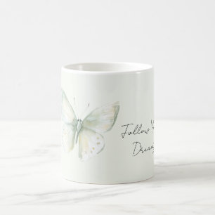 Mint Fjäril Följ Drömmar Kaffemugg