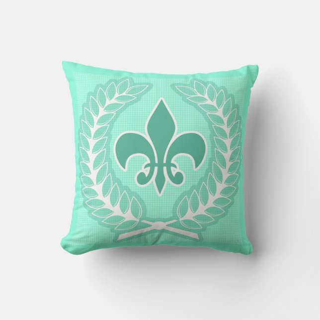 Mint Fleur De Lis Kudde (Framsida)