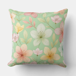 Mint Floral 20"x20" Kuddcover för Kastkudde Kudde