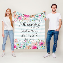 Mint Flower Ny gifta-meddelande Fleecefilt