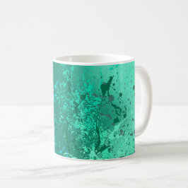 Mint Flurry Abstrakt Spatter Art Kaffemugg