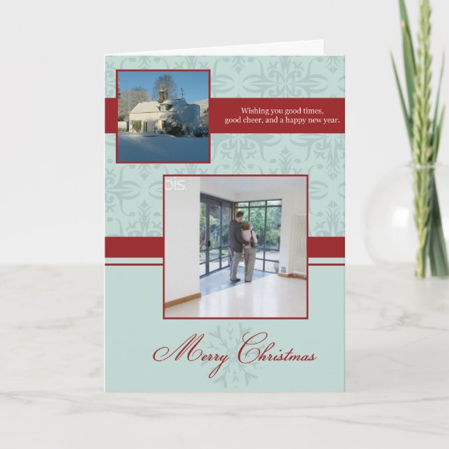 Mint för Dubbla av fotokort i god jul Helgkort (Framsida)