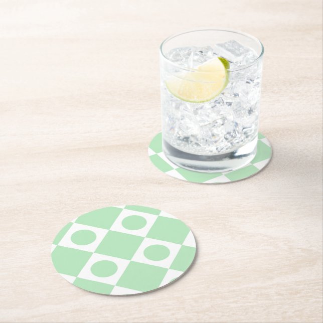 Mint för mod Retro 60 Underlägg Papper Rund (Insitu)