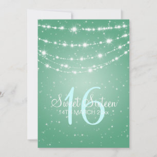 Mint för mousserande kedjor i sweet sixteen inbjudningar