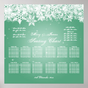 Mint för Snö i på vintringsschemat i elegant bröll Poster