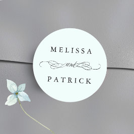 Mint för trådlöst och skript Bröllop Runt Klistermärke