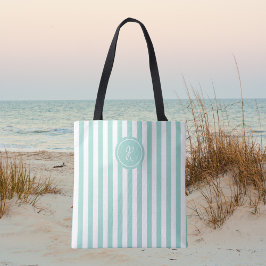 Mint Fransk Beach Rand Personlig Monogram Tygkasse