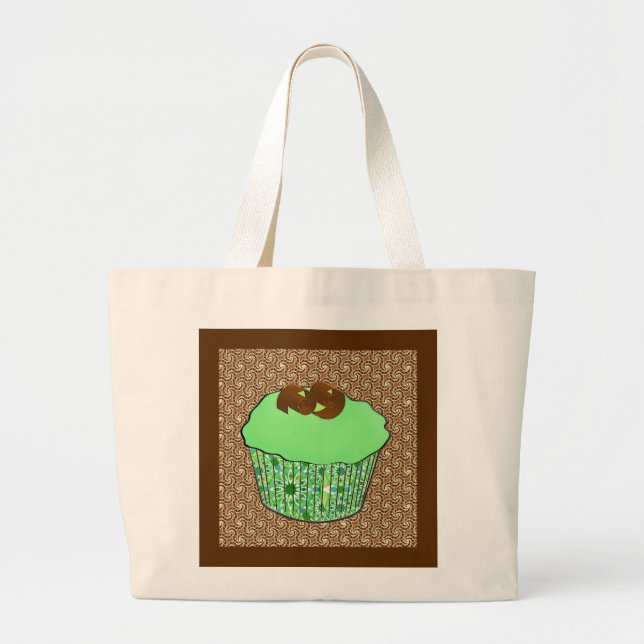 Mint Frosted Chocolate Cupcoa, Fractal Background Jumbo Tygkasse (Framsidan)