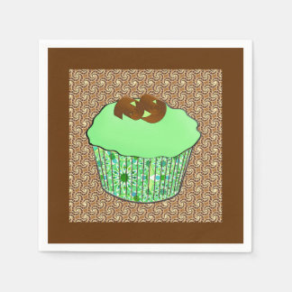 Mint Frosted Chocolate Cupcoa, Fractal Background Pappersservett