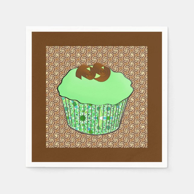 Mint Frosted Chocolate Cupcoa, Fractal Background Pappersservett (Framsidan)
