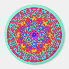Mint Fuschia Mandala Stil Magnet