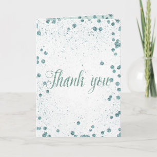 Mint Glam Confetti Dots Tack Kort