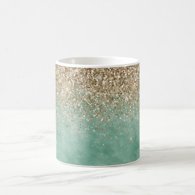 Mint Glam Guld Gnistra Glitter Kaffemugg (Center)