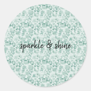 Mint Glam Leopard Print Runt Klistermärke