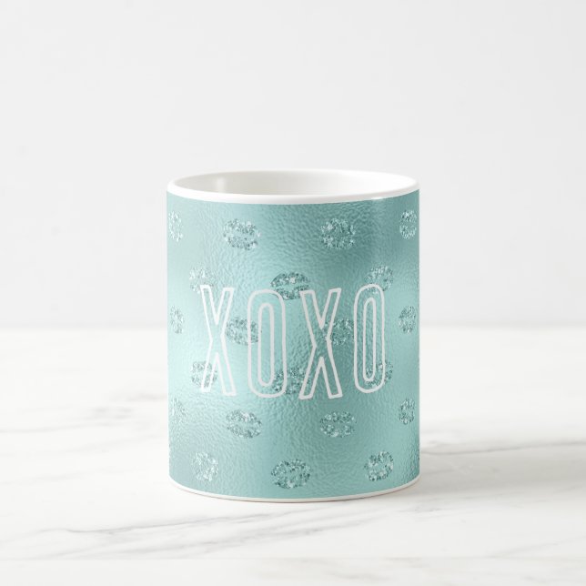 Mint Glänsande Läppar XOXO Kaffemugg (Center)