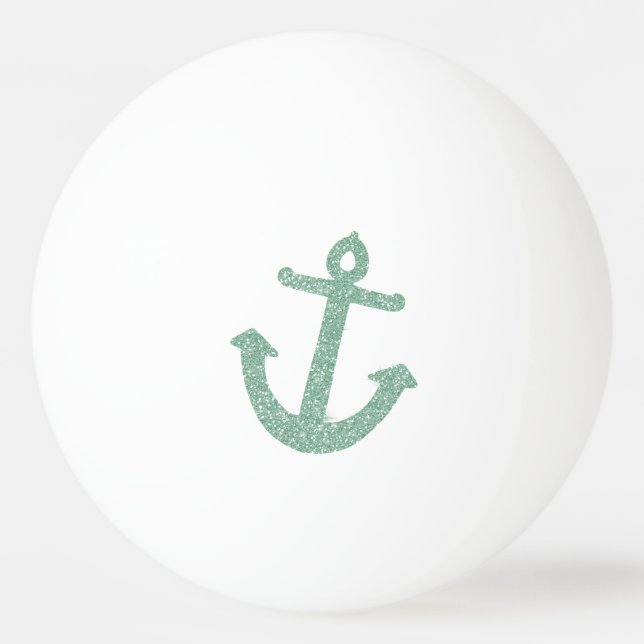 Mint Glitter Anchor Pingisboll (Framsidan)