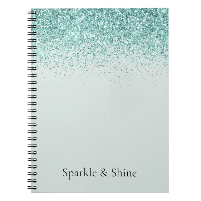 Mint Glitter Gnistra Anteckningsbok (Framsidan)