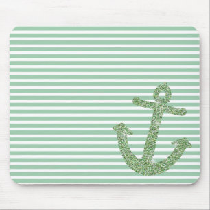 Mint Glitter Nautical Anchor Musmatta