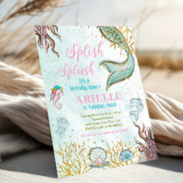 Mint Glitter Sjöjungfru stjärt under havet  Inbjudningar
