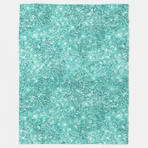 Mint Glitz Glitter Fleecefilt