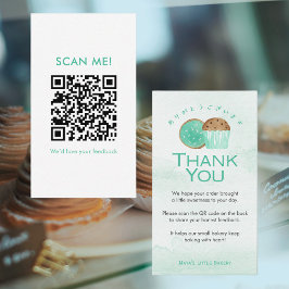 Mint Godis Vattenfärg Lämna en Recension QR-kod Visitkort