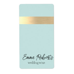 Mint Gold Foil Rustic Faux Fraktsedel